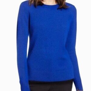 CHARTER CLUB Luxury 100% 2-Ply Cashmere Sweater Royal Blue Sz PXL